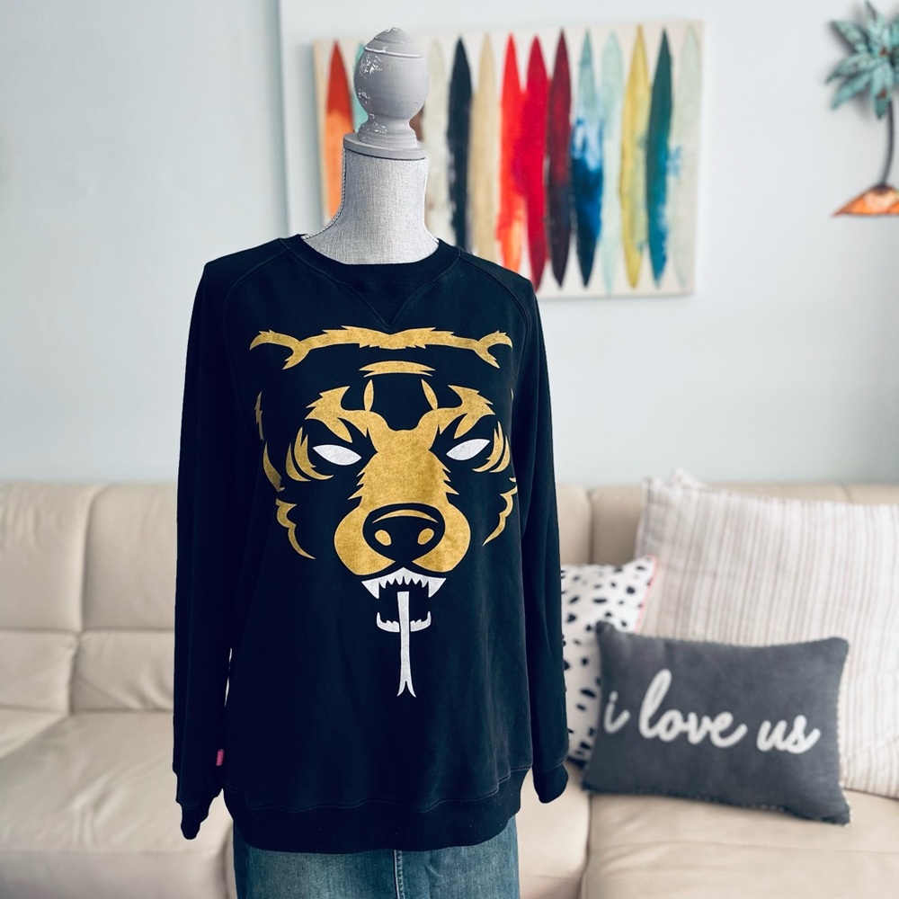 VINTAGE 💙 Mishka NYC MNWKA Sweatshirt - Death Adders Gold Bear w/ Snake Tongue